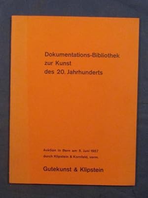 Bild des Verkufers fr Dokumentations-Bibliothek zur Kunst des 20. Jahrhunderts. Auktion in Bern am 5. Juni 1957 durch Klipstein & Kornfeld, vorm. Gutekunst & Klipstein. zum Verkauf von Das Konversations-Lexikon