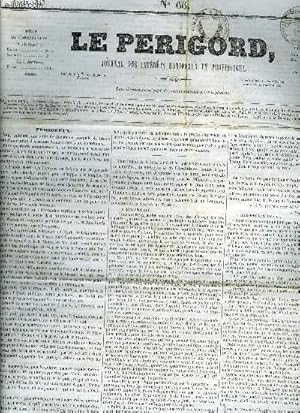 Bild des Verkufers fr LE PERIGORD JOURNAL DES INTERETS NATIONAUX ET PROVINCIAUX N66 1843 - Prigueux - extrieur - Algrie - intrieur - chambre des pairs - chambre des dputs - varits - correspondance particulire - annonces : A vendre la proprit de Lacouture etc. zum Verkauf von Le-Livre