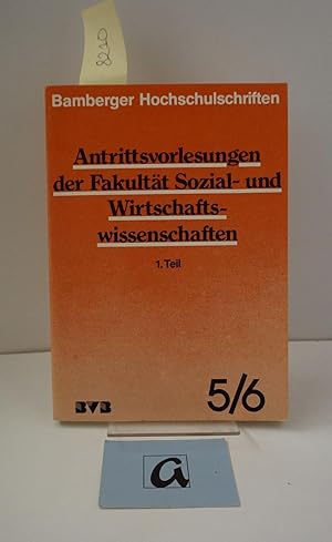 Bild des Verk�ufers f�r Antrittsvorlesungen der Fakult�t Sozial- und Wirtschaftswissenschaften. zum Verkauf von AphorismA gGmbH