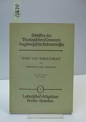 Image du vendeur pour Wort und Wirklichkeit. Ein Beitrag zur Frage der "Entmythologisierung" der neutestamentlichen Botschaft. mis en vente par AphorismA gGmbH