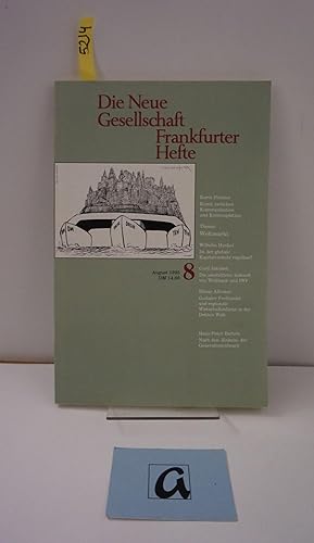 Bild des Verkufers fr Die Neue Gesellschaft Frankfurter Hefte. August (8), 1995. Weltmarkt. Zeitschrift. zum Verkauf von AphorismA gGmbH