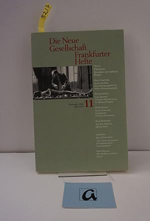 Bild des Verkufers fr Die Neue Gesellschaft Frankfurter Hefte.November (11), 1995. Filmrisse. Berichte zur siebten Kunst. Zeitschrift. zum Verkauf von AphorismA gGmbH