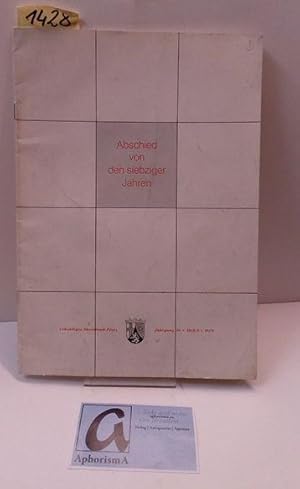 Immagine del venditore per Abschied von den siebziger Jahren. Politik und Wirtschaft in Rheinland-Pfalz. venduto da AphorismA gGmbH