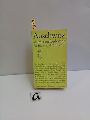 Bild des Verkufers fr Auschwitz als Herausforderung fr Juden und Christen. zum Verkauf von AphorismA gGmbH
