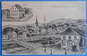 Stadelhofen im Renchtal, Baden. Illustrierte Ansichtskarte (s/w) von A. Hesse.