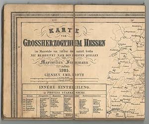 Karte vom Grossherzogthum Hessen im Maasstabe von 1/280.943 der natürl. Größe neu bearbeitet nach...