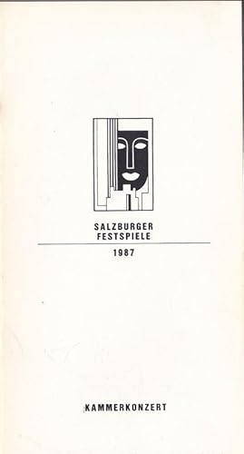 Bild des Verkufers fr Salzburger Festspiele 1987, Kammerkonzert zum Verkauf von Versandantiquariat Karin Dykes