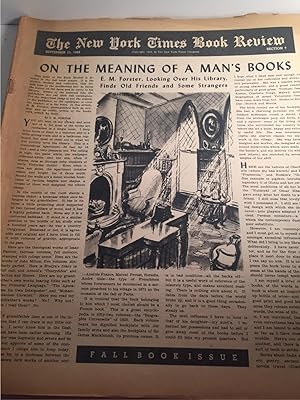 Image du vendeur pour THE NEW YORK TIMES BOOK REVIEW (E.M. FORESTER) New York Times Book Review (SEPT 11, 1949, SEC 7) mis en vente par Abound Book Company