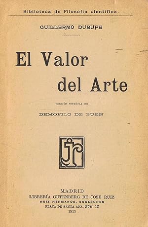 Seller image for EL VALOR DEL ARTE for sale by Librera Torren de Rueda