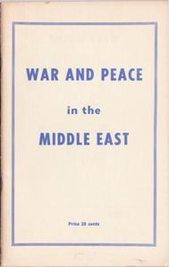 Bild des Verkufers fr War and Peace in the Middle East zum Verkauf von Books on the Web