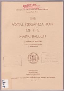 The Social Organization of the Marri Baluch