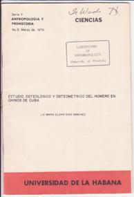 Estudio Osteologico y Osteometrico del Humero en Chinos de Cuba (Ciencias: Anthropologia y Prehis...