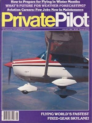 Seller image for Private Pilot Magazine (January 1984, Volume 19, Number 1) for sale by Books on the Web
