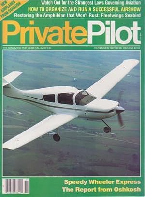 Seller image for Private Pilot Magazine (November 1987, Volume 22, Number 11) for sale by Books on the Web