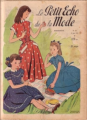 Le Petit Echo de la Mode. Hebdomadaire. No. 22 3 Juin 1951.