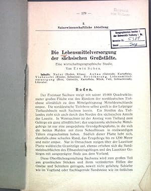 Imagen del vendedor de Die Lebensmittelversorgung der schsischen Grostdte. a la venta por books4less (Versandantiquariat Petra Gros GmbH & Co. KG)