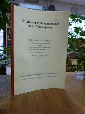 Die Lehre von der Belegsgemeinschaft und das Teilstreikproblem, Inaugural-Dissertation bei der Re...