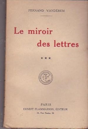 Bild des Verkufers fr Le miroir des lettres zum Verkauf von LIBRERA GULLIVER