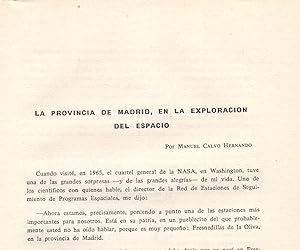 Imagen del vendedor de LA PROVINCIA DE MADRID, EN LA EXPLORACION DEL ESPACIO ( 9 PAGINAS ORIGINALES DEL AO 1970, ESTUDIO COMPLETO, TEXTO INTEGRO) a la venta por Libreria 7 Soles