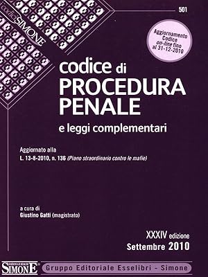 Immagine del venditore per Codice di Procedura Penale e leggi complementari venduto da Librodifaccia