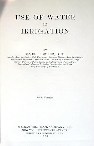 Use of Water in Irrigation