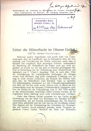 Bild des Verkufers fr Ueber die Hhenflucht im Oberen Gailtal; zum Verkauf von books4less (Versandantiquariat Petra Gros GmbH & Co. KG)
