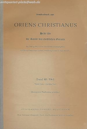 Imagen del vendedor de Sonderdruck aus "Oriens Christianus". Hefte fr die Kunde des christlichen Orients. a la venta por Antiquariat-Plate