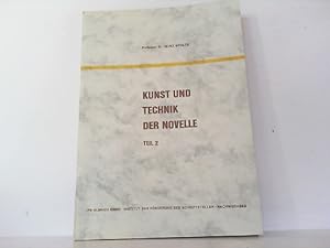 Bild des Verkufers fr Kunst und Technik der Novelle. Teil 2. zum Verkauf von Antiquariat Ehbrecht - Preis inkl. MwSt.