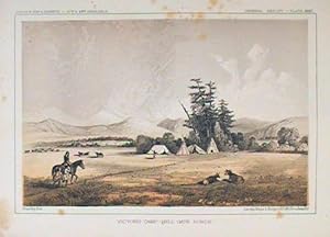 Victor's Camp, Hell Gate Ronde. [Vintage Pacific Railroad Survey Lithograph]