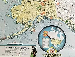 20x30 Territory of Alaska 1936 Vintage Style Steamship Route Map 