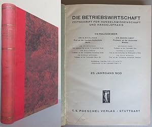 Imagen del vendedor de Zeitschrift fr Handelswissenschaft und Handelspraxis, 23. Jahrgang 1930 a la venta por Antikvariat Valentinska