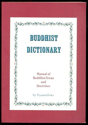 Bild des Verkufers fr Buddhist Dictionary: Manual of Buddhist Terms and Doctrines. Third revised and enlarged edition zum Verkauf von Antikvariat Valentinska