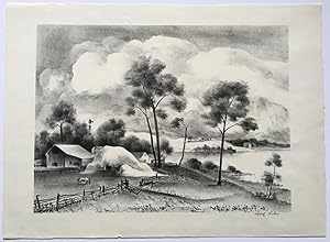 Adolf Dehn Signed Lithograph A Barn in Upstate New York ca. 1939