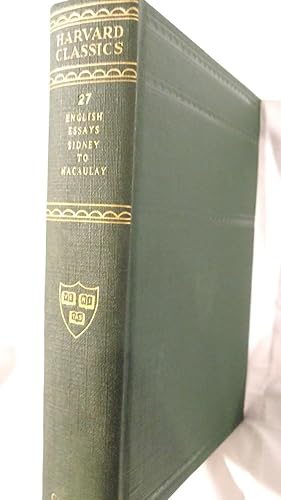 Bild des Verkufers fr ENGLISH ESSAYS, FROM SIR PHILIP SIDNEY TO MACAULAY; VOLUME 27, HARVARD CLASSICS zum Verkauf von Antique Books Den