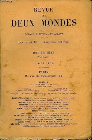 Seller image for REVUE DES DEUX MONDES LXXIIIe ANNEE N1 - I.  SADOWA, par M. mile Ollivier, de l Acadmie franaise,li.  ELIAS PORTOL, troisime partie, par Mme Grazia Deledda.III.  UNE PAGE DE L HISTOIRE DE L ANGLICANISME.   LESDBUTS DU BROAD CHURCH for sale by Le-Livre