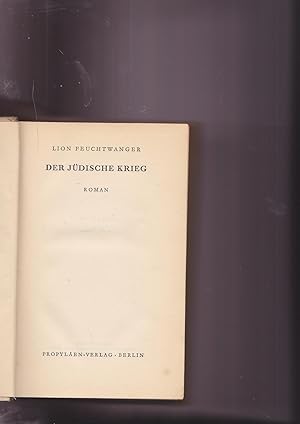 Bild des Verkufers fr Der judische Krieg. Roman zum Verkauf von Meir Turner