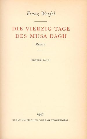 Die vierzig Tage des Musa Dagh. Roman. 2 Bde.