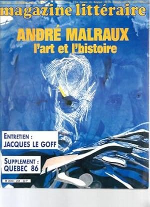 Magazine Littéraire - N°234 : André Malraux l'art et l'histoire / Supplément : Quebec 86