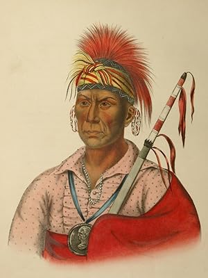 Imagen del vendedor de Tah-Ro-Hon (Tahrohon) an Ioway Warrior. Aus: History of the Indian Tribes of North America. a la venta por Versandantiquariat Christine Laist