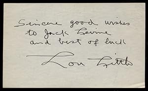 Imagen del vendedor de Inscribed Card a la venta por Between the Covers-Rare Books, Inc. ABAA