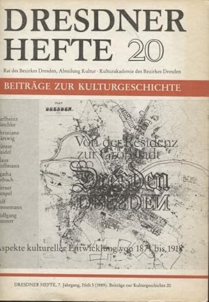 Bild des Verkufers fr Aspekte kultureller Entwicklung von 1871 bis 1918 Dresdner Hefte 20 Dresdner Hefte 20 Beitrge zur Kulturgeschichte zum Verkauf von Flgel & Sohn GmbH