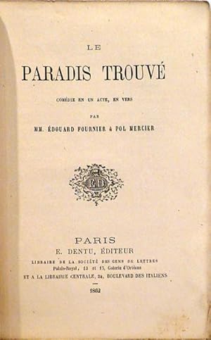 Seller image for Le paradis trouv, comdie en 1 acte en vers for sale by Librairie Lis Tes Ratures