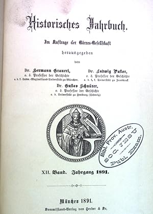 Immagine del venditore per Historisches Jahrbuch - XII Band - Jahrgang 1891 venduto da books4less (Versandantiquariat Petra Gros GmbH & Co. KG)