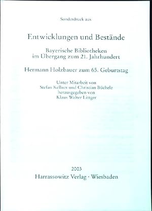 Seller image for Bayerische Kapuzinerbibliotheken Sonderdruck aus: Entwicklung und Bestnde; Bayerische Bibliotheken im bergang zum 21. Jahrhundert; for sale by books4less (Versandantiquariat Petra Gros GmbH & Co. KG)