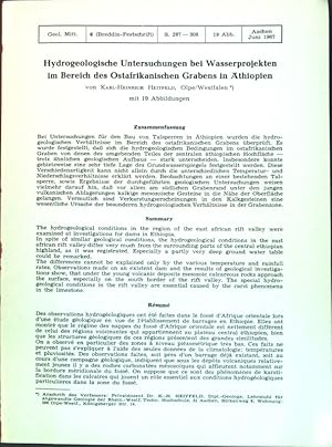 Image du vendeur pour Hydrogeologische Untersuchungen bei Wasserprojekten im Bereich des Ostafrikanischen Grabens in thiopien; mis en vente par books4less (Versandantiquariat Petra Gros GmbH & Co. KG)