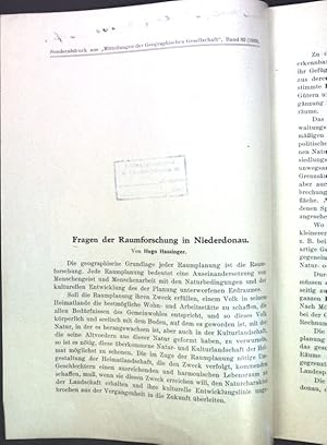 Imagen del vendedor de Fragen der Raumforschung in Niederdonau; a la venta por books4less (Versandantiquariat Petra Gros GmbH & Co. KG)