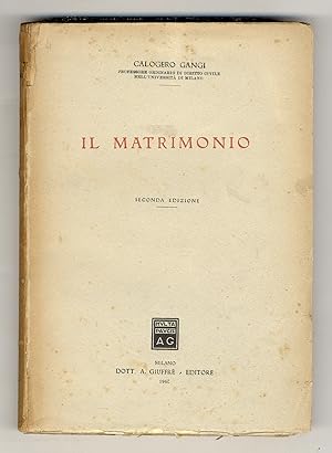 Imagen del vendedor de Il matrimonio. Seconda edizione. a la venta por Libreria Oreste Gozzini snc