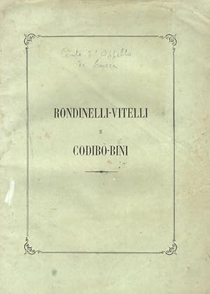 Imagen del vendedor de Memoria nella Causa Rondicelli-Vitelli e Cadib-Bini. Avvocati Leopoldo Galeotti e Luigi Paladini. a la venta por Libreria Oreste Gozzini snc