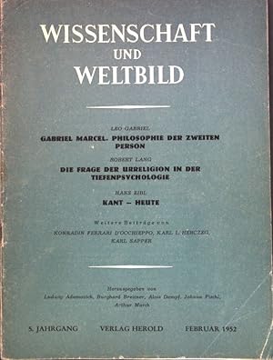 Bild des Verkufers fr Die Frage der Urreligion on der Tiefenpsychologie; in: 5. Jg Heft 2 Wissenschaft und Weltbild, Monatsschrift fr alle Gebiete der Forschung; zum Verkauf von books4less (Versandantiquariat Petra Gros GmbH & Co. KG)