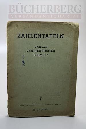 Zahlentafeln Zahlen, Zeichenformen, Formeln